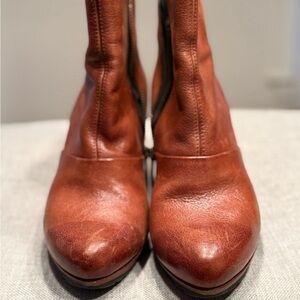 Paul Green Brown Heeled Ankle Boots